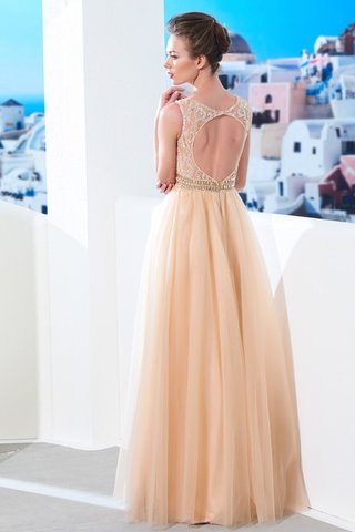 Robe de bal de princesse sans dos avec perle jusqu'au sol textile en tulle - photo 2