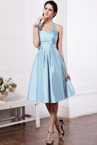 Robe demoiselle d'honneur bref au niveau de genou a-ligne avec fronce avec zip - photo 17