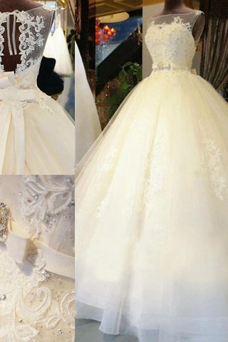 Robe de mariée de mode de bal appliques splendide avec ruban naturel - photo 3