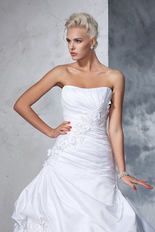 Robe de mariée longue de bustier en satin de mode de bal de traîne mi-longue - photo 6