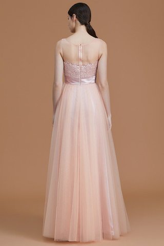 Robe demoiselle d'honneur naturel manche nulle fermeutre eclair col en bateau en tulle - photo 36