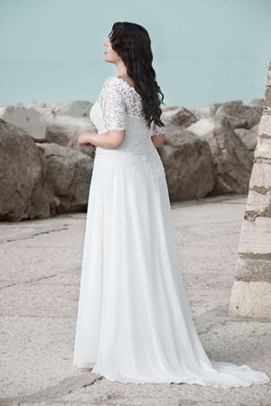 Robe de mariée encolure ronde boutonné a plage d'epaule ajourée encolure en carré - photo 2