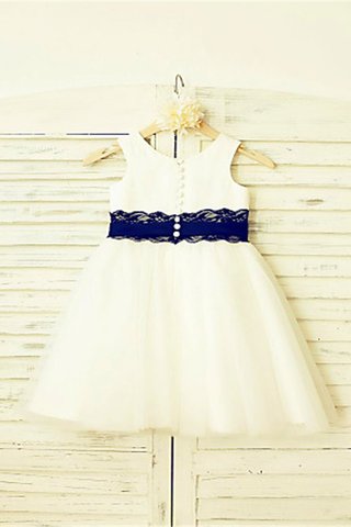 Robe de cortège enfant naturel arrivée au mollet en tulle avec fleurs de princesse - photo 2