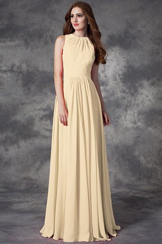 Robe demoiselle d'honneur naturel avec chiffon avec sans manches de lotus ligne a - photo 6