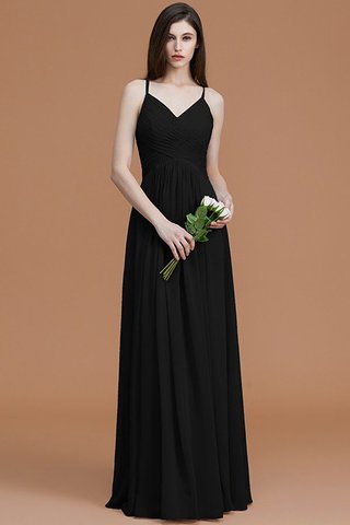 Robe demoiselle d'honneur ruché a-ligne de princesse avec sans manches en chiffon - photo 8