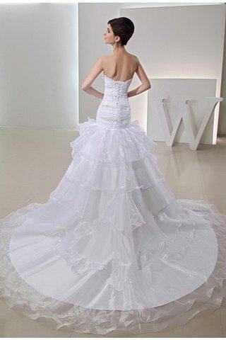 Robe de mariée longue de traîne mi-longue manche nulle avec perle de sirène - photo 2