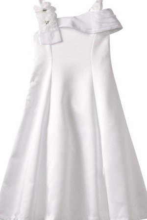 Robe de cortège enfant avec fleurs a-ligne epaule nue bandouliere spaghetti - photo 1