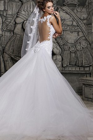 Robe de mariée chic de sirène en tulle en dentelle de traîne moyenne - photo 2