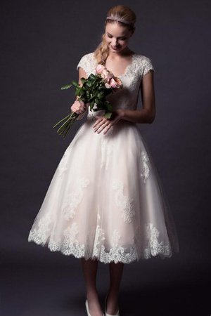 Robe de mariée elégant humble avec bouton avec manche épeules enveloppants ligne a - photo 1