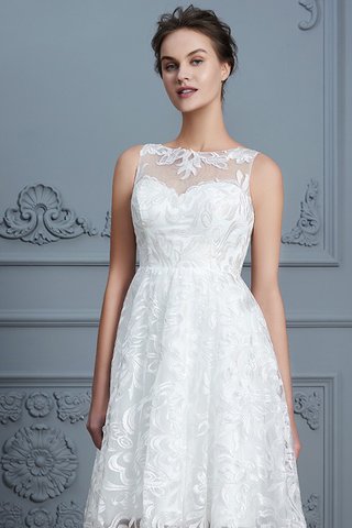 Robe de mariée manche nulle fait main avec décoration dentelle col u profond naturel - photo 7