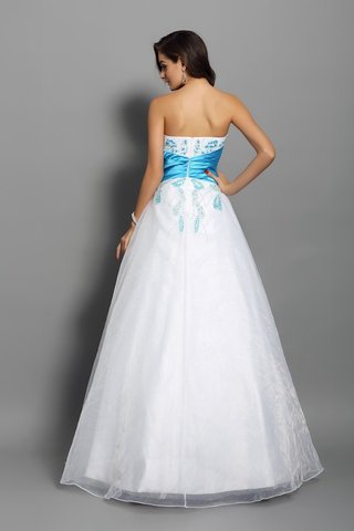 Robe de quinceanera longue de mode de bal avec perle de tour de ceinture empire en satin - photo 2