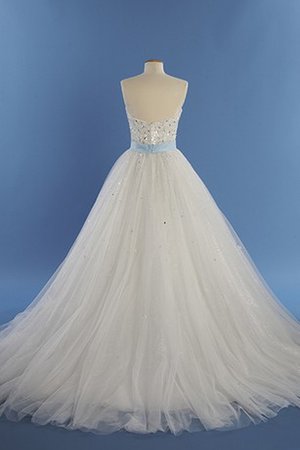 Robe de mariée ligne a en tulle a salle intérieure fermeutre eclair avec perle - photo 2