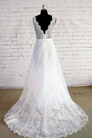 Robe de mariée attirent distinguee fermeutre eclair ligne a de col entaillé - photo 2