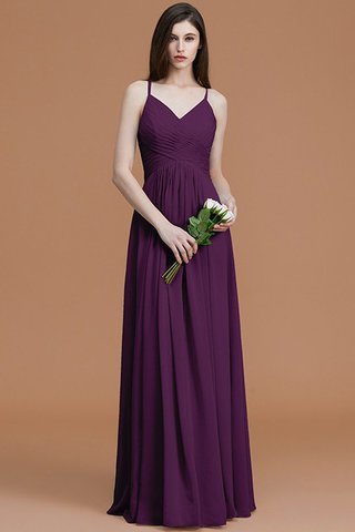 Robe demoiselle d'honneur ruché a-ligne de princesse avec sans manches en chiffon - photo 19