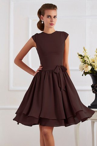 Robe demoiselle d'honneur naturel de fourreau ceinture avec sans manches avec chiffon - photo 5