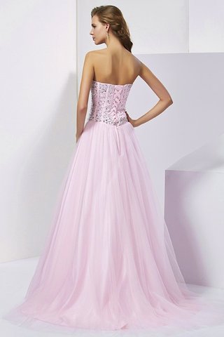 Robe de quinceanera longue avec perle de mode de bal avec sans manches en satin - photo 2