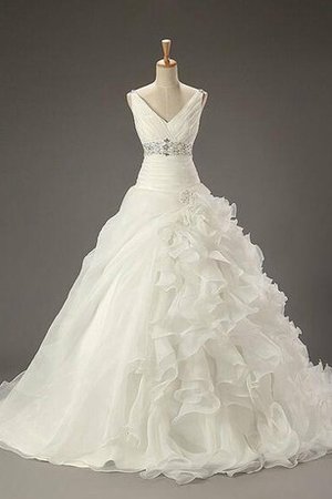 Robe de mariée branle en dentelle au jardin a salle intérieure v encolure - photo 1