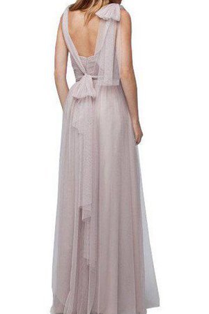 Robe demoiselle d'honneur longue longueur au niveau de sol v encolure ligne a ruché - photo 2