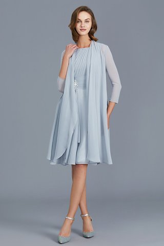 Robe mère de mariée col u profond au niveau de genou excellent en chiffon de princesse - photo 5