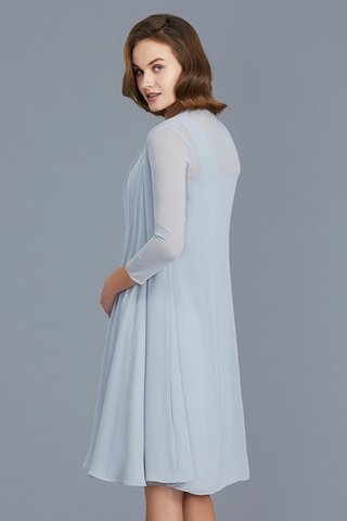 Robe mère de mariée col u profond au niveau de genou excellent en chiffon de princesse - photo 8