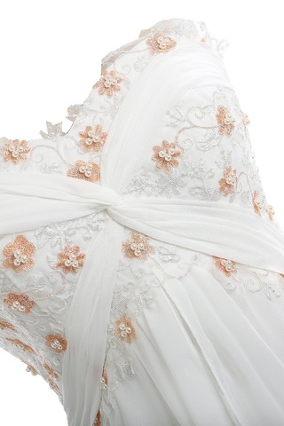 Robe de mariée chic de fourreau en chiffon en grandes tailles longueur au niveau de sol - photo 3