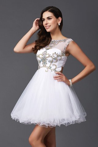 Robe de bal courte avec perle de tour de ceinture empire ligne a de princesse - photo 7