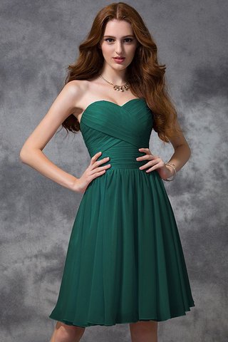 Robe demoiselle d'honneur naturel de princesse ruché avec zip avec chiffon - photo 8