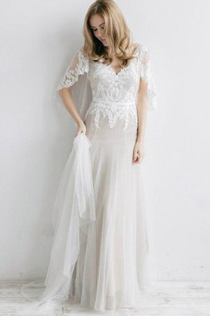 Robe de mariée nature classique plissage elégant de traîne moyenne - photo 1