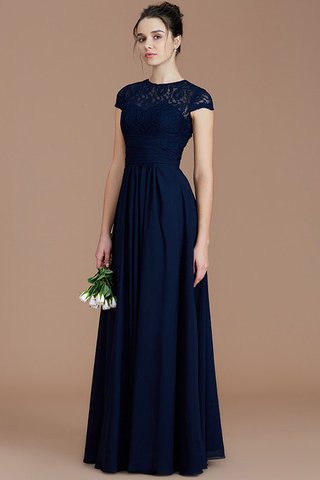 Robe demoiselle d'honneur naturel avec chiffon de princesse au niveau de cou a-ligne - photo 2