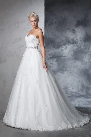 Robe de mariée longue de mode de bal appliques de col en cœur manche nulle - photo 6