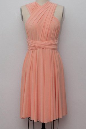 Robe demoiselle d'honneur facile plissé ruché avec chiffon avec sans manches - photo 1