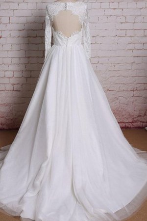 Robe de mariée naturel distinguee trou de serrure de traîne moyenne textile en tulle - photo 2