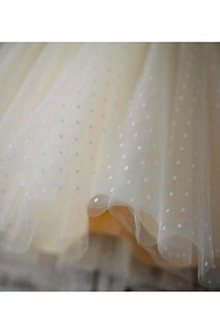 Robe de cortège enfant naturel ligne a avec fleurs avec sans manches textile en tulle - photo 5