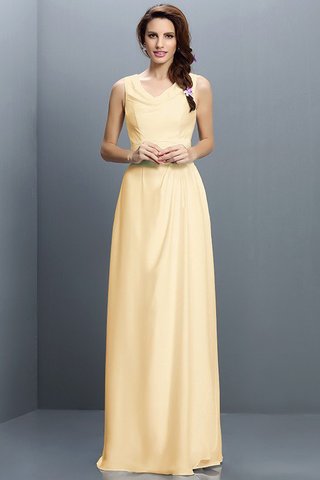 Robe demoiselle d'honneur longue en chiffon jusqu'au sol v encolure fermeutre eclair - photo 6