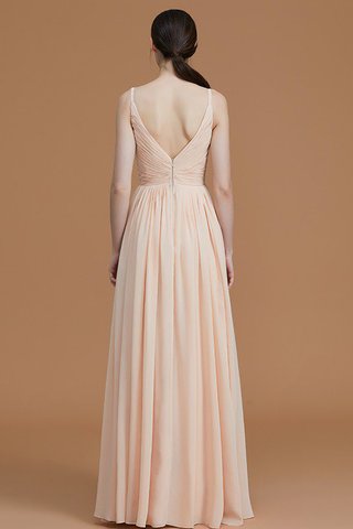 Robe demoiselle d'honneur naturel de princesse jusqu'au sol fermeutre eclair en chiffon - photo 36