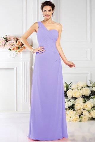 Robe demoiselle d'honneur longue plissé de princesse avec chiffon d'épaule asymétrique - photo 18