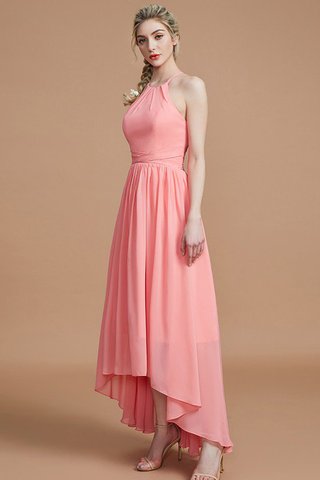 Robe demoiselle d'honneur naturel de princesse avec chiffon asymétrique dénudé - photo 4