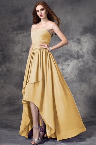 Robe demoiselle d'honneur naturel haut bas avec zip avec chiffon col en forme de cœur - photo 12