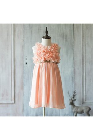 Robe de cortège enfant plissé de lotus avec fleurs en chiffon manche nulle - photo 1