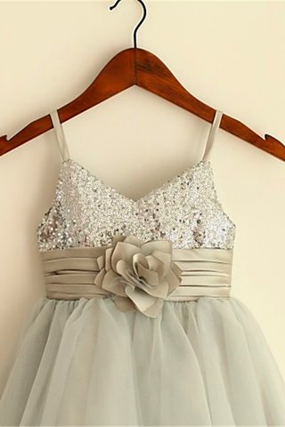 Robe de cortège enfant avec fleurs en tulle ligne a manche nulle bandouliere spaghetti - photo 2