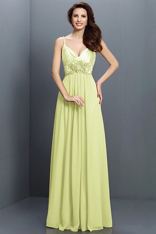 Robe demoiselle d'honneur a-ligne de princesse en chiffon avec fleurs fermeutre eclair - photo 8