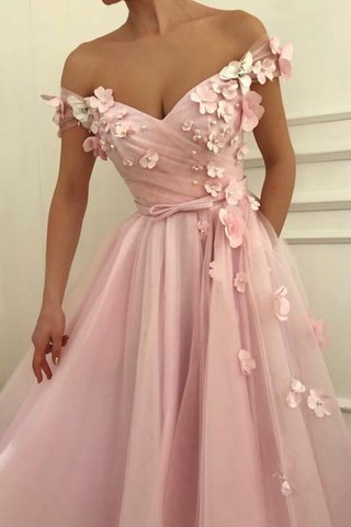 Robe de bal pétillant de princesse d'epaule ecrite longueur au ras du sol naturel - photo 2