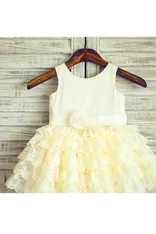 Robe de cortège enfant naturel avec gradins manche nulle de mode de bal encolure ronde - photo 4