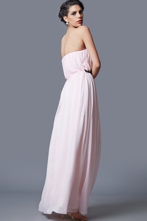 Robe de soirée naturel ruché ligne a avec chiffon avec décoration dentelle - photo 2