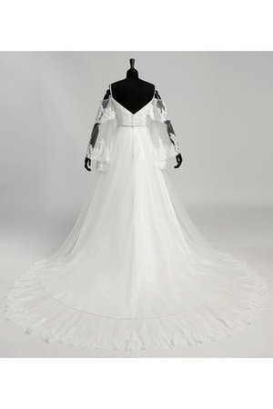 Robe de mariée romantique avec manche longue a-ligne bretelles spaghetti a plage - photo 2