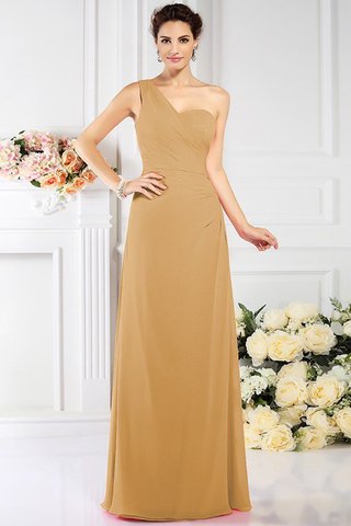 Robe demoiselle d'honneur longue plissé de princesse avec chiffon d'épaule asymétrique - photo 12