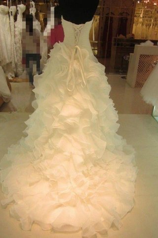 Robe de mariée naturel de col en cœur de mode de bal en organza avec sans manches - photo 2