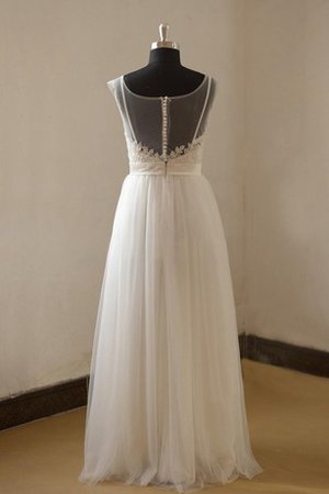 Robe de mariée ceinture a-ligne avec décoration dentelle en plage textile en tulle - photo 2