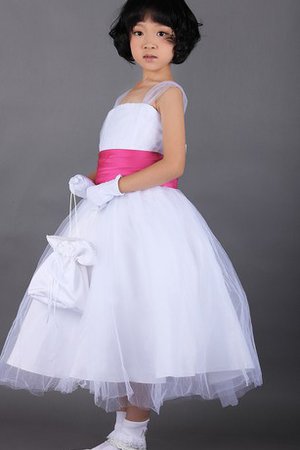 Robe de cortège enfant de mode de bal bretelles spaghetti ligne a textile en tulle - photo 2