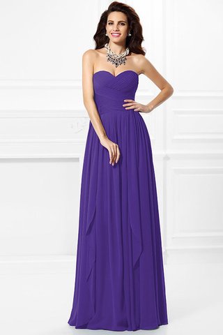 Robe demoiselle d'honneur plissage longue en chiffon a-ligne de princesse - photo 23